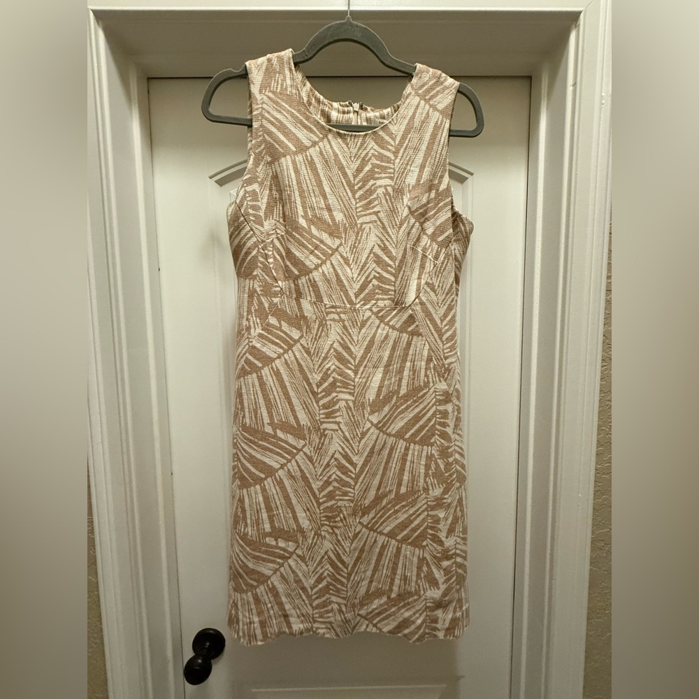 Banana Republic Beige Patterned Midi Dress